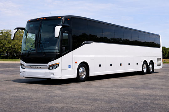 56-passenger charter bus available for charter in Dayton, OH